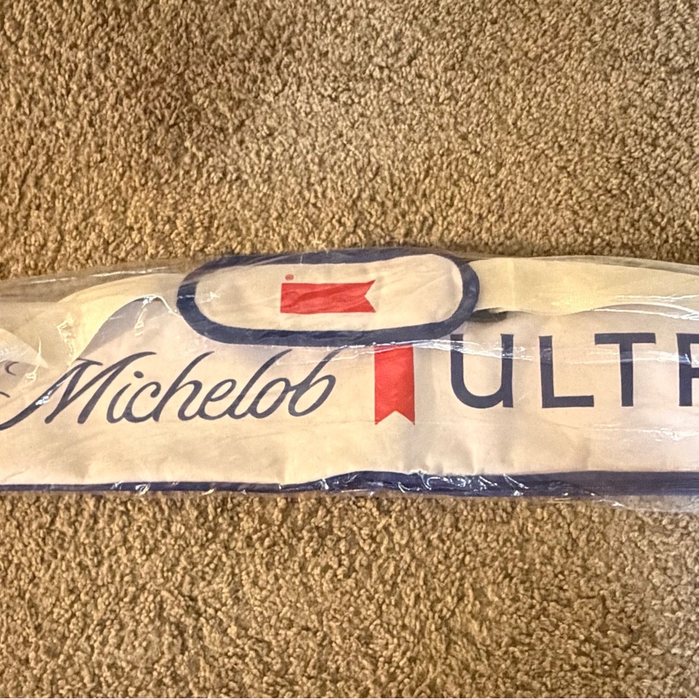 Michelob Ultra Branded Cooler/Carrier - White & Blue with Red Accent